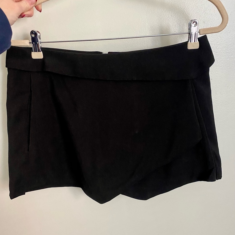 Women’s Black Wrap-Front Shorts